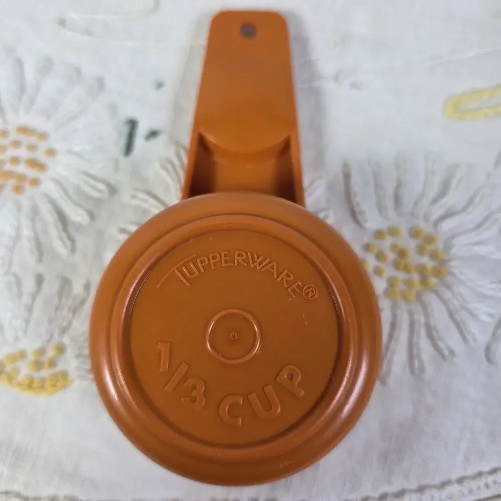 Vintage Tupperware 1/3 Cup Measuring Cup Orange Replacement Kitchen Utensil765-7